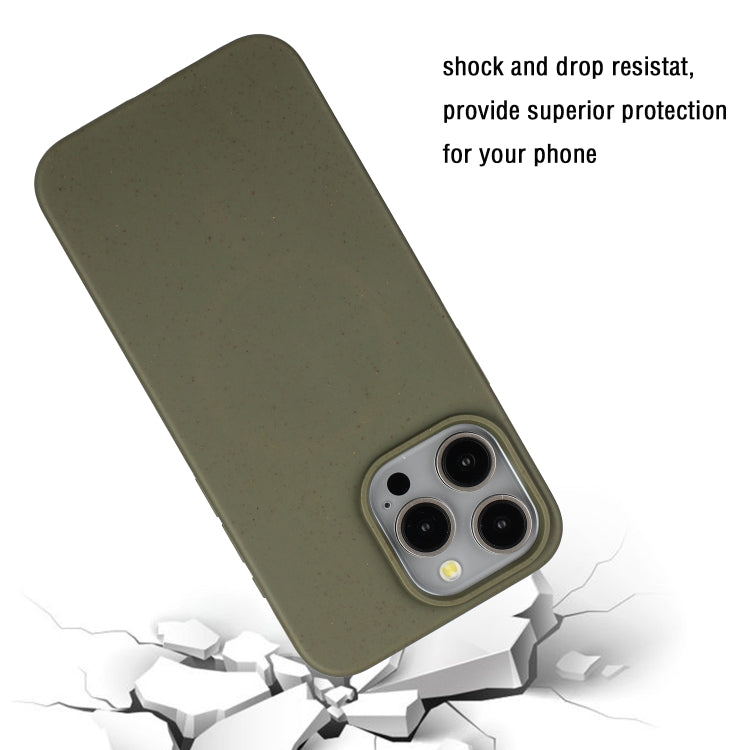 For iPhone 14 Pro Max Wheat MagSafe Magnetic Straw Material + TPU Phone Case(Army Green) - iPhone 14 Pro Max Cases by buy2fix | Online Shopping UK | buy2fix