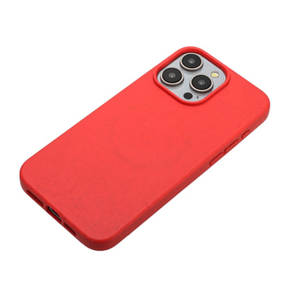 For iPhone 12 Pro Wheat MagSafe Magnetic Straw Material + TPU Phone Case(Red) - iPhone 12 / 12 Pro Cases by buy2fix | Online Shopping UK | buy2fix