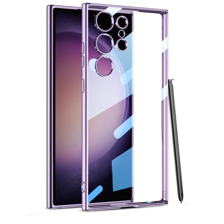 For Samsung Galaxy S24 GKK Plating Transparent TPU Phone Case, Without pen(Purple) - Galaxy S24 5G Cases by GKK | Online Shopping UK | buy2fix