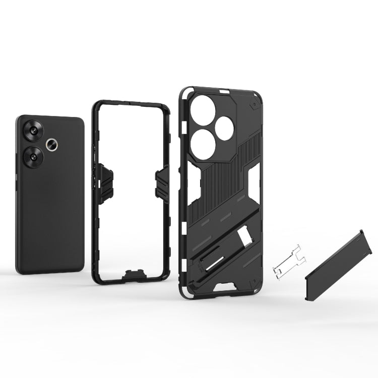 For Xiaomi Redmi Turbo 3 5G Punk Armor 2 in 1 PC + TPU Phone Case with Holder(Green) - Xiaomi Cases by buy2fix | Online Shopping UK | buy2fix