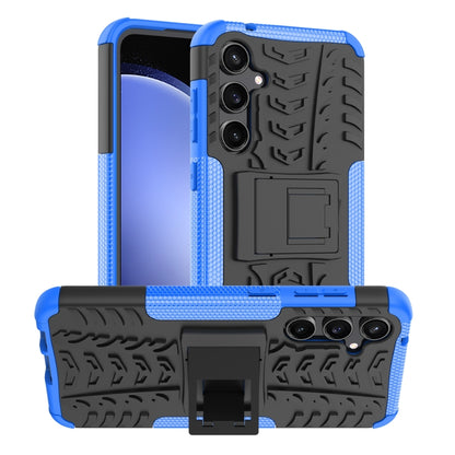 For Samsung Galaxy S23 FE 5G Tire Texture TPU + PC Phone Case with Holder(Blue) - Galaxy S23 FE 5G Cases by buy2fix | Online Shopping UK | buy2fix