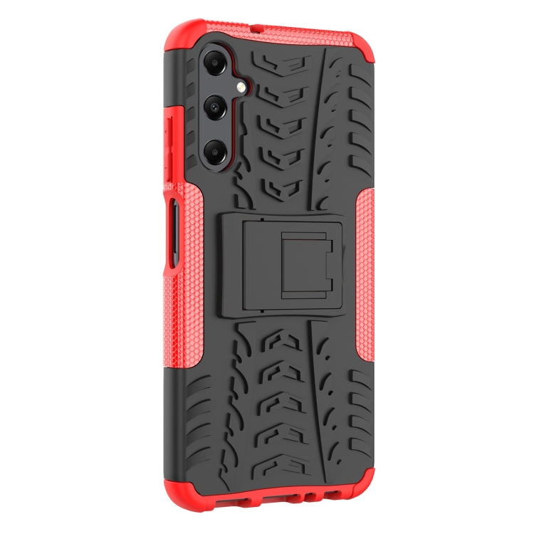 For Samsung Galaxy A05s Tire Texture TPU + PC Phone Case with Holder(Red) - Galaxy Phone Cases by buy2fix | Online Shopping UK | buy2fix