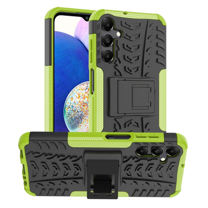 For Samsung Galaxy A15 Tire Texture TPU + PC Phone Case with Holder(Green) - Galaxy Phone Cases by buy2fix | Online Shopping UK | buy2fix