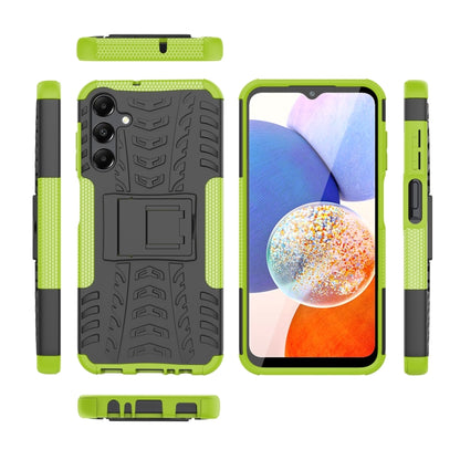 For Samsung Galaxy A15 Tire Texture TPU + PC Phone Case with Holder(Green) - Galaxy Phone Cases by buy2fix | Online Shopping UK | buy2fix