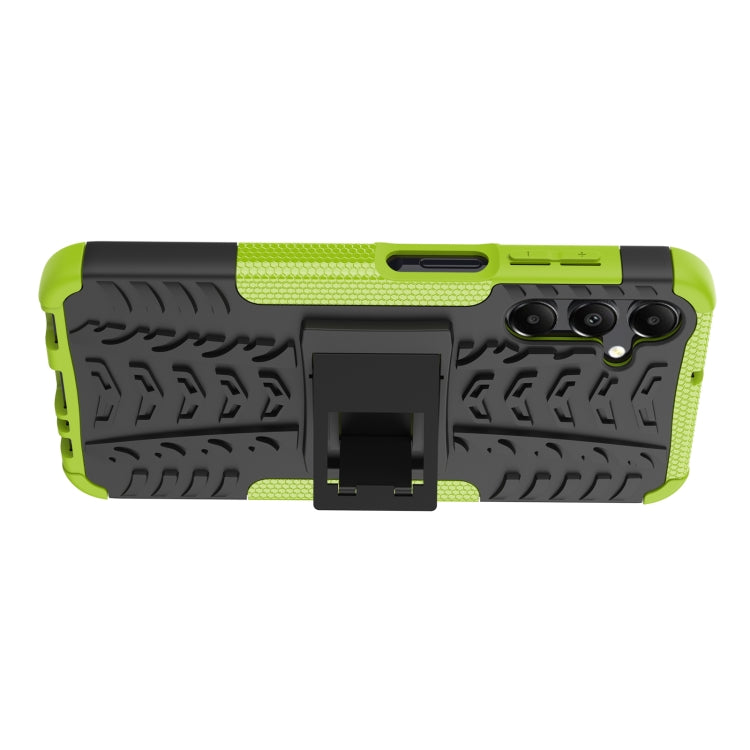 For Samsung Galaxy A15 Tire Texture TPU + PC Phone Case with Holder(Green) - Galaxy Phone Cases by buy2fix | Online Shopping UK | buy2fix