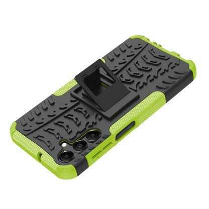 For Samsung Galaxy A15 Tire Texture TPU + PC Phone Case with Holder(Green) - Galaxy Phone Cases by buy2fix | Online Shopping UK | buy2fix