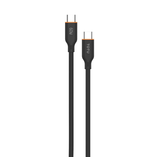 TOTU CB-6-CC 60W USB-C / Type-C to Type-C Silicone Data Cable, Length: 1m(Black) - USB-C & Type-C Cable by TOTUDESIGN | Online Shopping UK | buy2fix