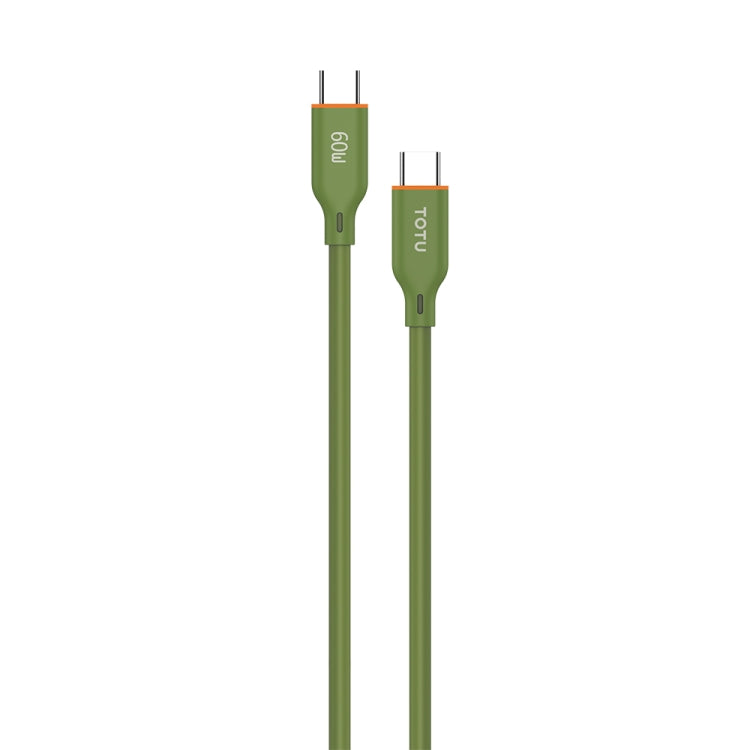 TOTU CB-6-CC 60W USB-C / Type-C to Type-C Silicone Data Cable, Length: 1m(Green) - USB-C & Type-C Cable by TOTUDESIGN | Online Shopping UK | buy2fix