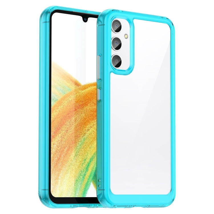 For Samsung Galaxy A25 5G Colorful Series Acrylic Hybrid TPU Phone Case(Transparent Blue) - Galaxy Phone Cases by buy2fix | Online Shopping UK | buy2fix