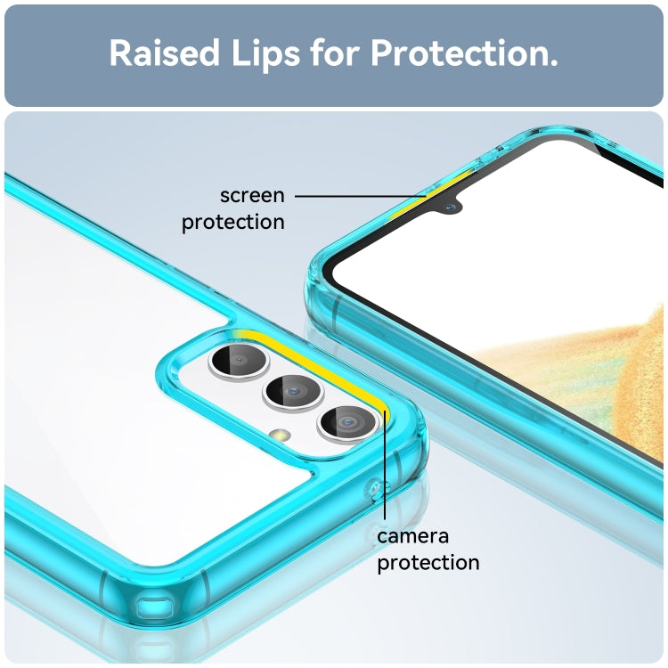 For Samsung Galaxy A25 5G Colorful Series Acrylic Hybrid TPU Phone Case(Transparent Blue) - Galaxy Phone Cases by buy2fix | Online Shopping UK | buy2fix