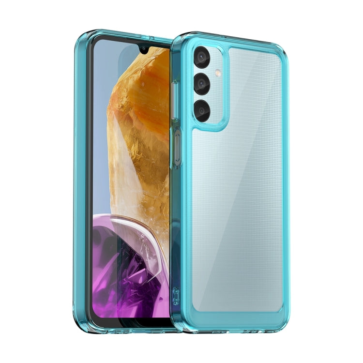 For Samsung Galaxy M15 Colorful Series Acrylic Hybrid TPU Phone Case(Transparent Blue) - Galaxy Phone Cases by buy2fix | Online Shopping UK | buy2fix