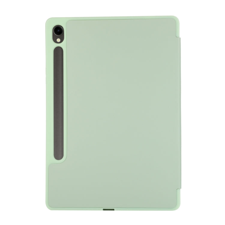 For Samsung Galaxy Tab S9 FE 3-Fold Pure Color TPU Leather Tablet Case with Pen Slot(Green) - Galaxy Tab S9 FE by buy2fix | Online Shopping UK | buy2fix