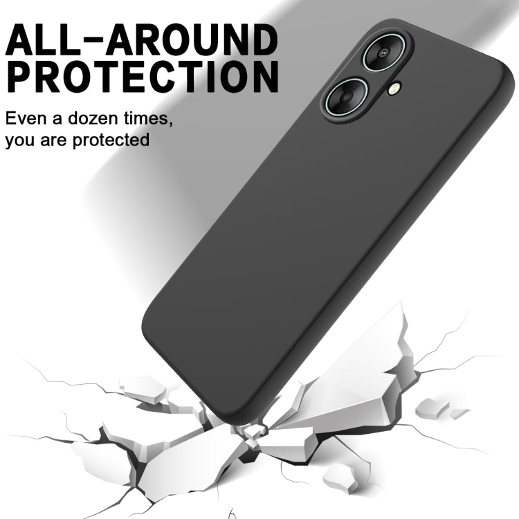 For Xiaomi Poco M6 5G/Redmi 13C 5G/13R 5G Solid Color Liquid Silicone Dropproof Full Coverage Phone Case(Black) - 13C Cases by buy2fix | Online Shopping UK | buy2fix