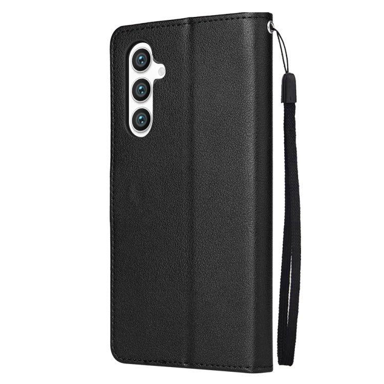 For Samsung Galaxy S24 5G 3-Card Slots Multifunctional Leather Phone Case(Black) - Galaxy S24 5G Cases by buy2fix | Online Shopping UK | buy2fix