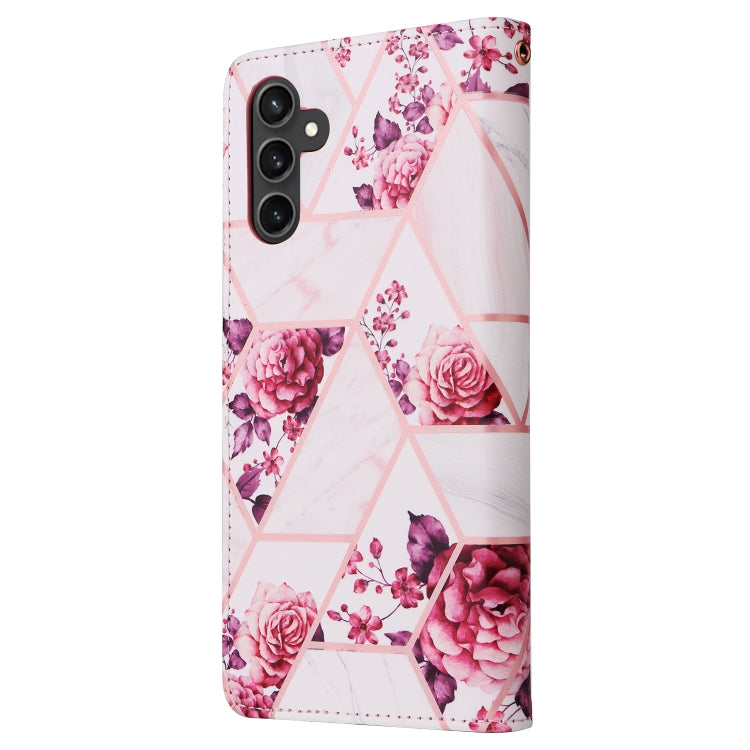 For Samsung Galaxy S23 FE 5G Marble Bronzing Stitching Leather Phone Case(Rose Gold) - Galaxy S23 FE 5G Cases by buy2fix | Online Shopping UK | buy2fix