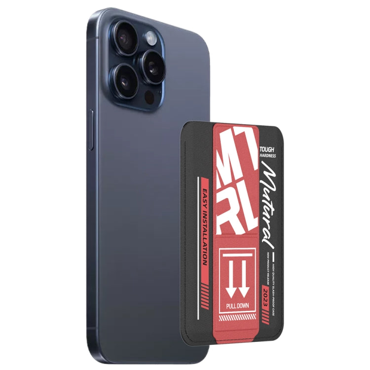 For iPhone 15 Pro Max mutural Chuncai Series Magnetic Holder Card Slot(Black Red) - iPhone 15 Pro Max Cases by Mutural | Online Shopping UK | buy2fix