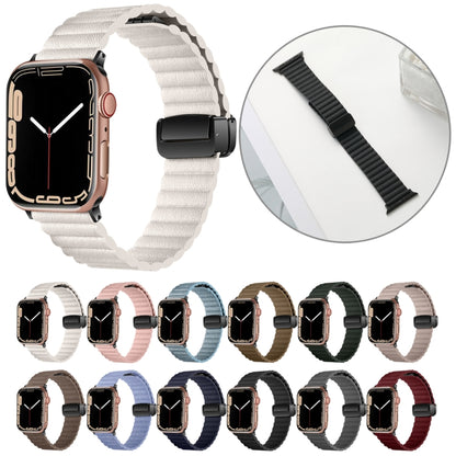 For Apple Watch Series 7 41mm Water Ripple Magnetic Folding Buckle Watch Band, Style: Bold Version(Pink) - Watch Bands by buy2fix | Online Shopping UK | buy2fix