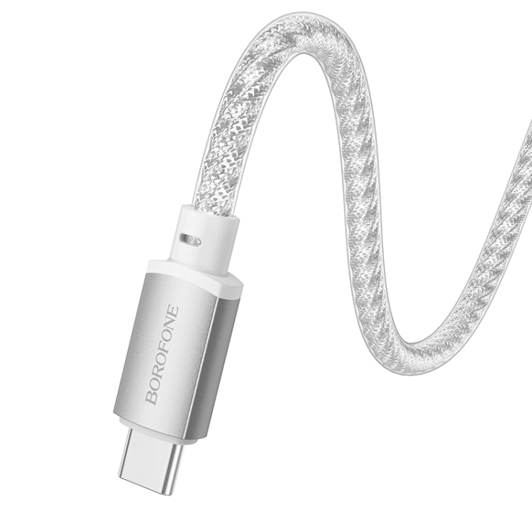 hoco BX95 Vivid 60W USB-C / Type-C to Type-C Silicone Charging Data Cable(Silver) - USB-C & Type-C Cable by hoco | Online Shopping UK | buy2fix