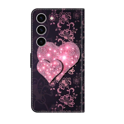 For Samsung Galaxy S24 5G Crystal 3D Shockproof Protective Leather Phone Case(Lace Love) - Galaxy S24 5G Cases by buy2fix | Online Shopping UK | buy2fix