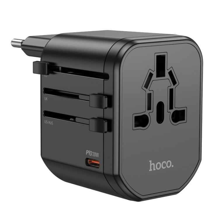 hoco AC15 Walker 3-port PD20W + 2USB Universal Conversion Charger(Black) - USB Charger by hoco | Online Shopping UK | buy2fix