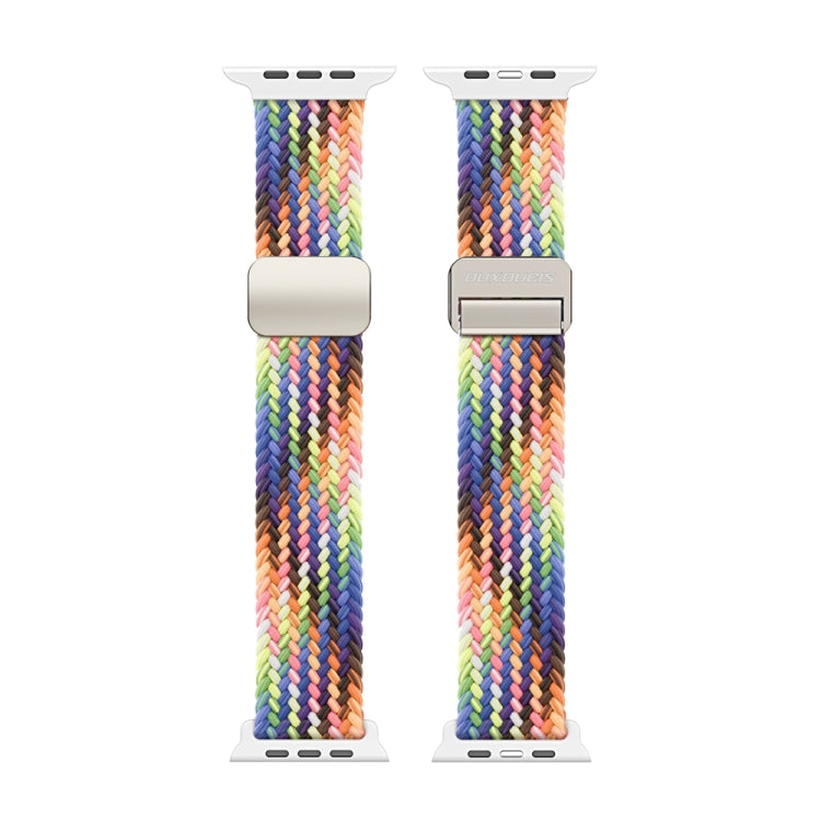 For Apple Watch Series 8 45mm DUX DUCIS Mixture Pro Series Magnetic Buckle Nylon Braid Watch Band(New Rainbow) - Watch Bands by DUX DUCIS | Online Shopping UK | buy2fix