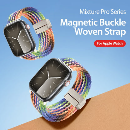 For Apple Watch Series 4 44mm DUX DUCIS Mixture Pro Series Magnetic Buckle Nylon Braid Watch Band(New Rainbow) - Watch Bands by DUX DUCIS | Online Shopping UK | buy2fix