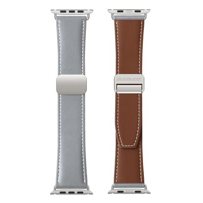 For Apple Watch Series 8 41mm DUX DUCIS YA Series Magnetic Buckle Genuine Leather Watch Band(Grey) - Watch Bands by DUX DUCIS | Online Shopping UK | buy2fix