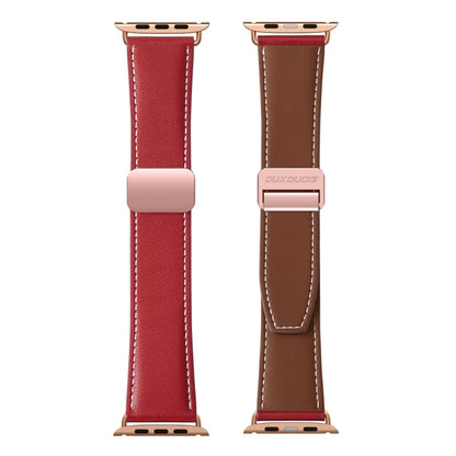 For Apple Watch Series 5 40mm DUX DUCIS YA Series Magnetic Buckle Genuine Leather Watch Band(Red) - Watch Bands by DUX DUCIS | Online Shopping UK | buy2fix