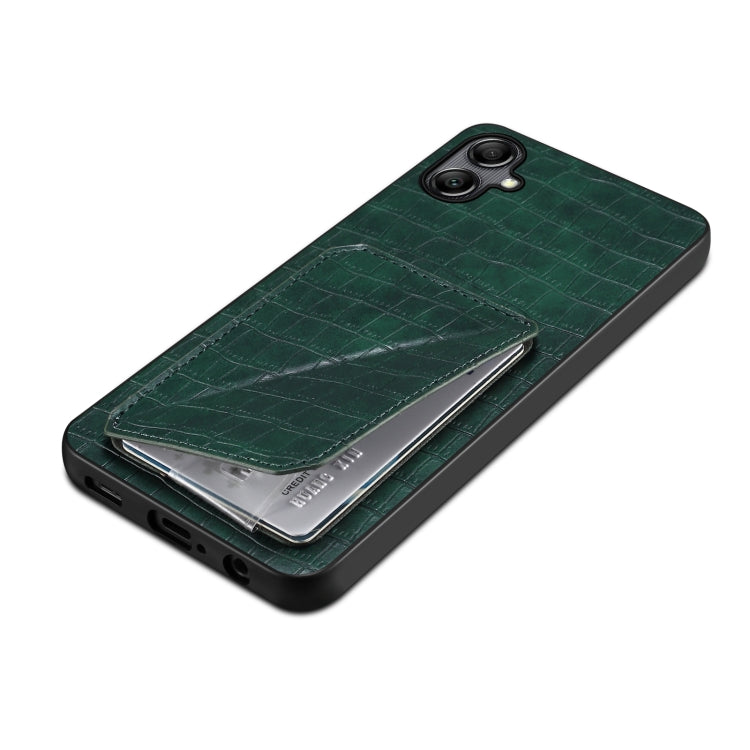 For Samsung Galaxy A51 5G Denior Imitation Crocodile Leather Back Phone Case with Holder(Green) - Galaxy Phone Cases by Denior | Online Shopping UK | buy2fix