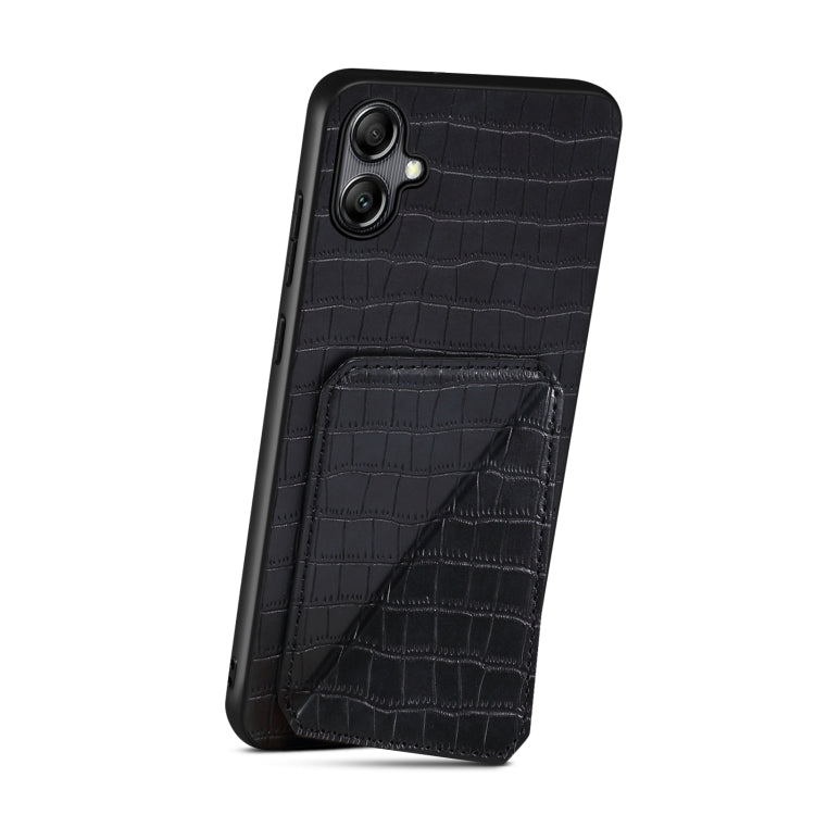 For Samsung Galaxy S23 FE 5G Denior Imitation Crocodile Leather Back Phone Case with Holder(Black) - Galaxy S23 FE 5G Cases by Denior | Online Shopping UK | buy2fix