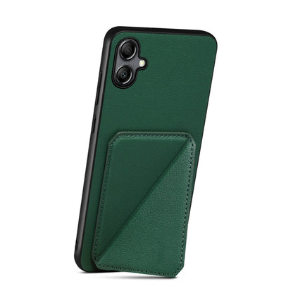 For Samsung Galaxy S24 5G Denior Imitation Calf Leather Back Phone Case with Holder(Green) - Galaxy S24 5G Cases by Denior | Online Shopping UK | buy2fix