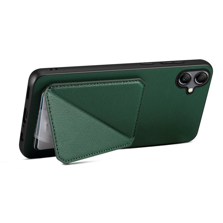 For Samsung Galaxy S24+ 5G Denior Imitation Calf Leather Back Phone Case with Holder(Green) - Galaxy S24+ 5G Cases by Denior | Online Shopping UK | buy2fix