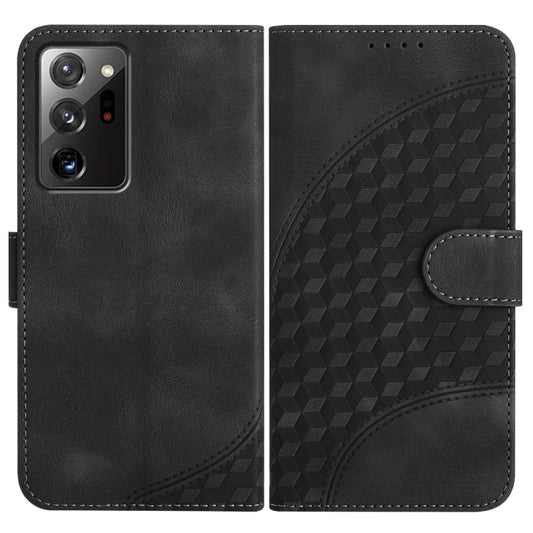 For Samsung Galaxy Note20 Ultra YX0060 Elephant Head Embossed Phone Leather Case with Lanyard(Black) - Galaxy Note20 Ultra Cases by buy2fix | Online Shopping UK | buy2fix