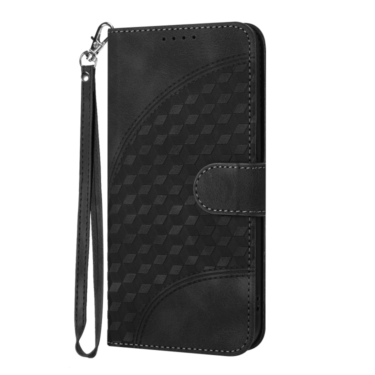 For Xiaomi Redmi K70 YX0060 Elephant Head Embossed Phone Leather Case with Lanyard(Black) - K70 Cases by buy2fix | Online Shopping UK | buy2fix