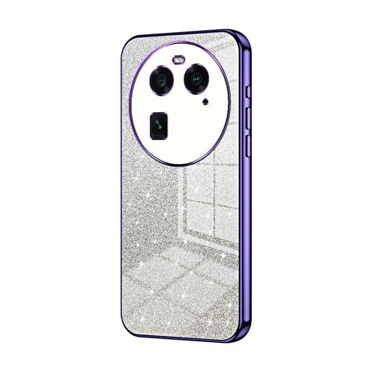 For OPPO Find X6 Gradient Glitter Powder Electroplated Phone Case(Purple) - OPPO Cases by buy2fix | Online Shopping UK | buy2fix