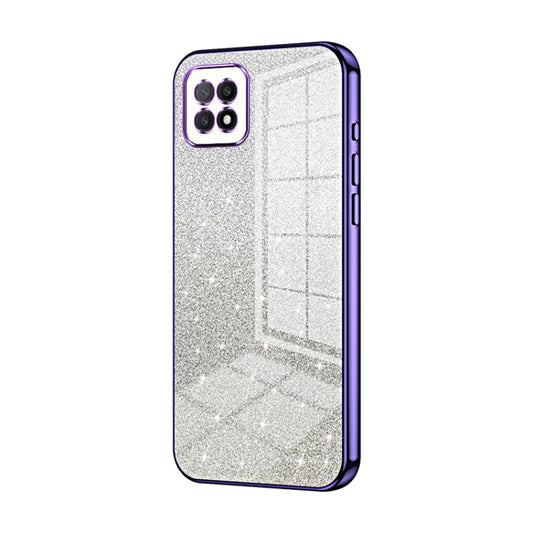 For OPPO A72 5G / A73 5G Gradient Glitter Powder Electroplated Phone Case(Purple) - OPPO Cases by buy2fix | Online Shopping UK | buy2fix