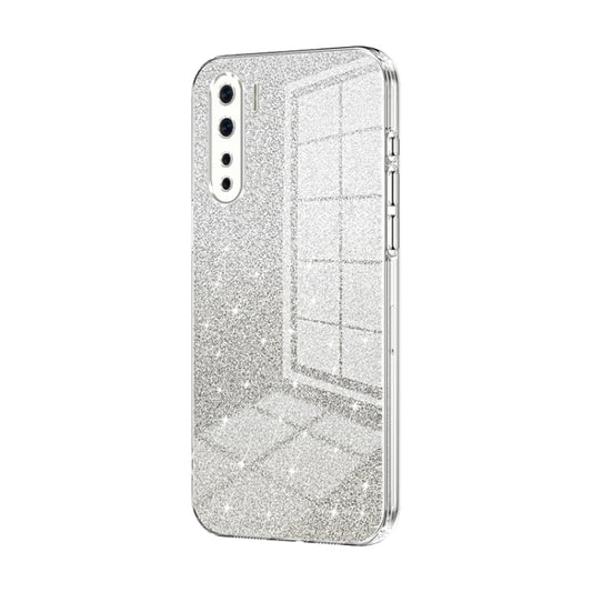 For OPPO A91 Gradient Glitter Powder Electroplated Phone Case(Transparent) - OPPO Cases by buy2fix | Online Shopping UK | buy2fix