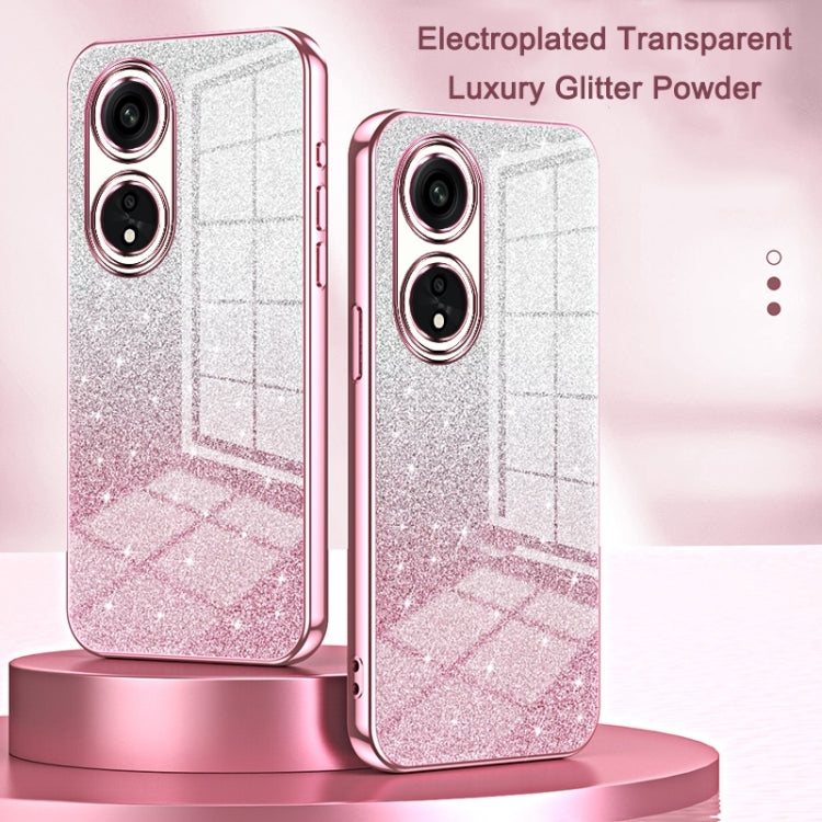 For OPPO Reno5 4G/5G / Reno5 K Gradient Glitter Powder Electroplated Phone Case(Pink) - OPPO Cases by buy2fix | Online Shopping UK | buy2fix