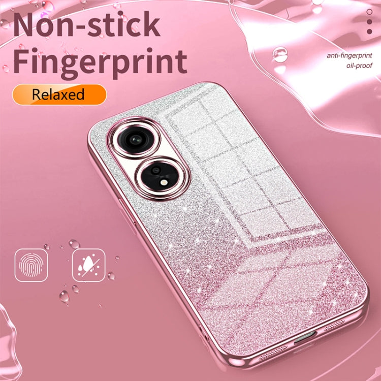 For OPPO Find X5 Pro Gradient Glitter Powder Electroplated Phone Case(Pink) - OPPO Cases by buy2fix | Online Shopping UK | buy2fix