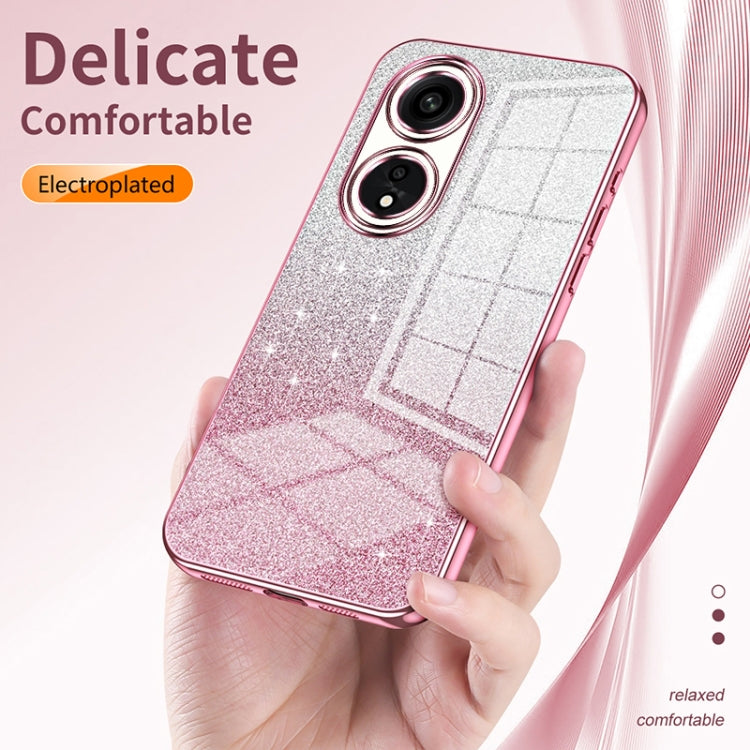 For OPPO Reno4 Gradient Glitter Powder Electroplated Phone Case(Pink) - OPPO Cases by buy2fix | Online Shopping UK | buy2fix