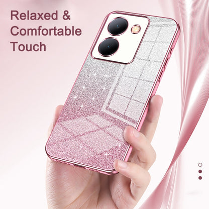 For vivo X100 Pro Gradient Glitter Powder Electroplated Phone Case(Pink) - X100 Pro Cases by imak | Online Shopping UK | buy2fix