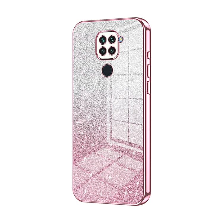 For Xiaomi Redmi Note 9 / 10X 4G Gradient Glitter Powder Electroplated Phone Case(Pink) - Xiaomi Cases by buy2fix | Online Shopping UK | buy2fix