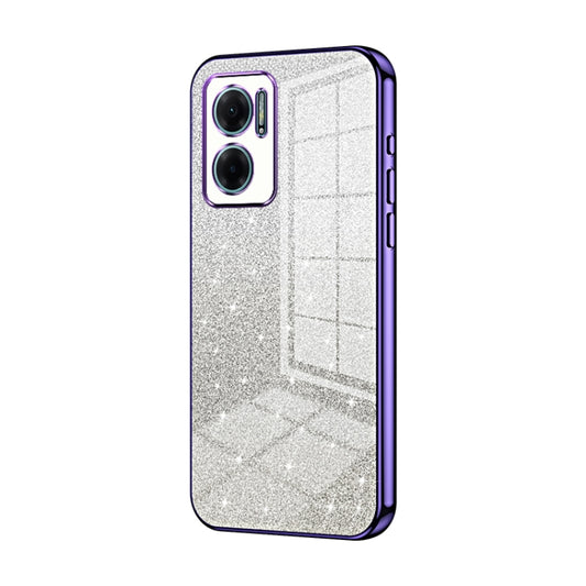 For Xiaomi Redmi Note 11E / Redmi 10 5G Gradient Glitter Powder Electroplated Phone Case(Purple) - Xiaomi Cases by buy2fix | Online Shopping UK | buy2fix