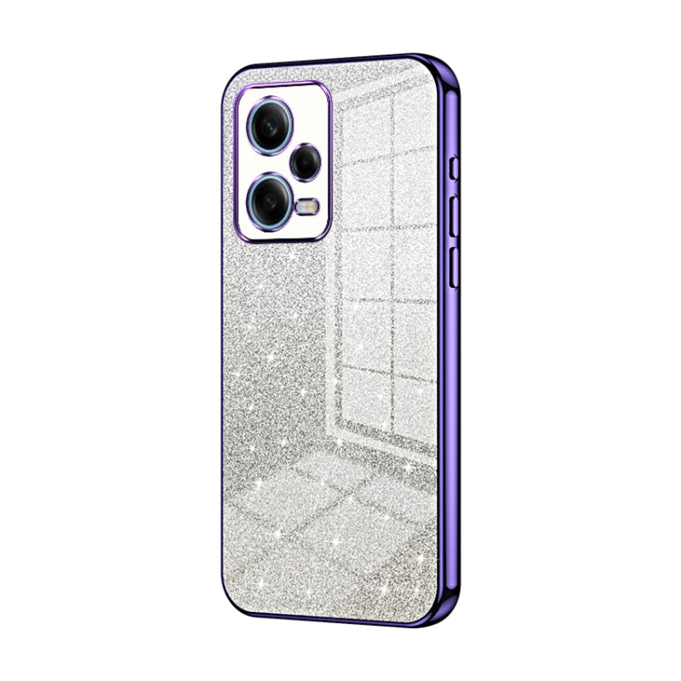 For Xiaomi Redmi Note 12 Pro 5G Gradient Glitter Powder Electroplated Phone Case(Purple) - Xiaomi Cases by buy2fix | Online Shopping UK | buy2fix