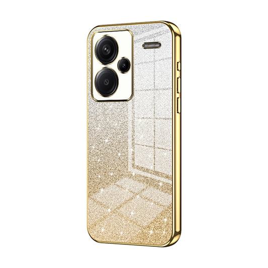 For Xiaomi Redmi Note 13 Pro+ Gradient Glitter Powder Electroplated Phone Case(Gold) - Note 13 Pro+ Cases by buy2fix | Online Shopping UK | buy2fix