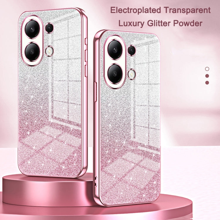 For Xiaomi Redmi Note 13 Pro+ Gradient Glitter Powder Electroplated Phone Case(Pink) - Note 13 Pro+ Cases by buy2fix | Online Shopping UK | buy2fix