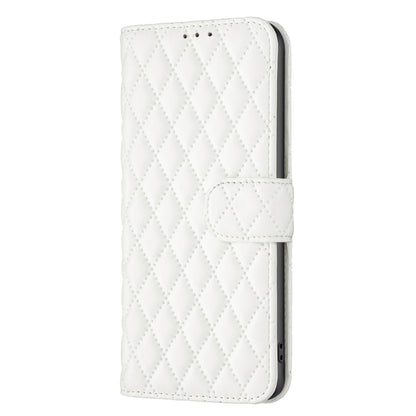 For OnePlus 12 5G Diamond Lattice Wallet Flip Leather Phone Case(White) - OnePlus Cases by buy2fix | Online Shopping UK | buy2fix