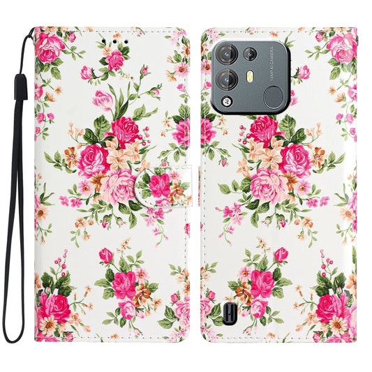 For Blackview A55 Pro Colored Drawing Leather Phone Case(Peonies) - More Brand by buy2fix | Online Shopping UK | buy2fix