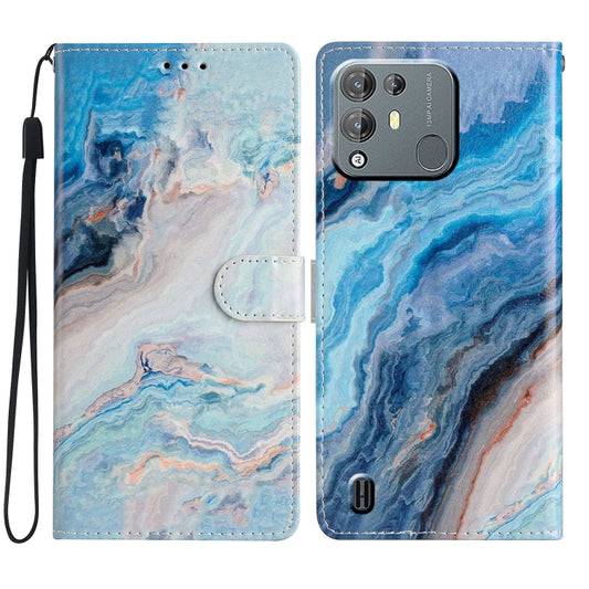 For Blackview A55 Pro Colored Drawing Leather Phone Case(Blue Marble) - More Brand by buy2fix | Online Shopping UK | buy2fix