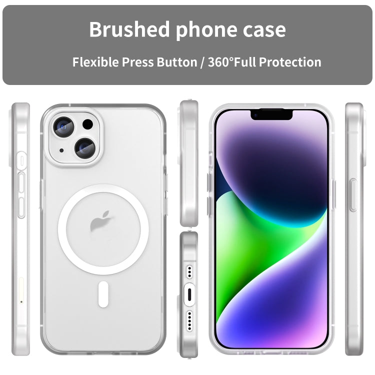 For iPhone 16 MagSafe Frosted Translucent TPU + PC Full Coverage Phone Case(White) - iPhone 16 Cases by buy2fix | Online Shopping UK | buy2fix